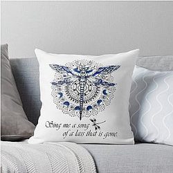 Outlander Inspired: Sing Me a Song of a Lass Gone Dragonfly Throw Pillow