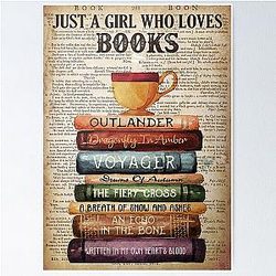 Vintage Outlander Dragonfly In Amber Just A Girl Who Loves Books Poster
