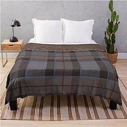Outlander Leather Plaid Throw Blanket