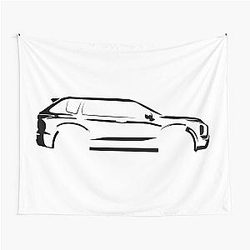 Mitsubishi Outlander PHEV 2022 Exceed Minimalist Side Profile Car Silhouette Black Tapestry