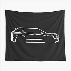 Mitsubishi Outlander PHEV 2022 GN0 Exceed - Minimalist Side Profile Car Silhouette Black Tapestry
