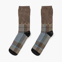 Outlander - Leather Plaid Leaves Socks