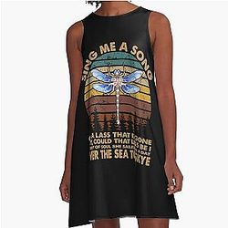 Vintage A-Line Dress For Fans Over The Sea Outlander Film Art