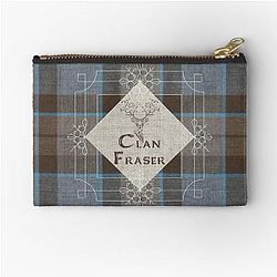 Outlander Clan Fraser Tartan Kilt Stag Zipper Pouch