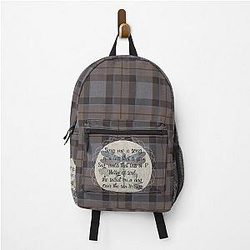 Outlander Song - Fraser Tartan Kilt Dark Dragonfly and Thistle Backpack