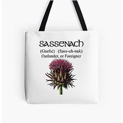 Sassenach Gaelic Outlander or Foreigner All Over Print Tote Bag