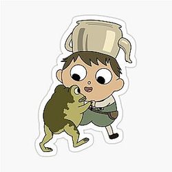 Greg balla con la sua rana over the garden wall Adesivo adesivo