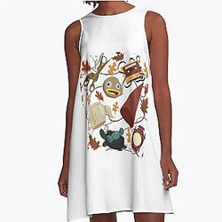 Over the Garden Wall Muster A-Linie Kleid
