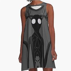 Schatten im Wald über Garten Wand A-Linie Kleid