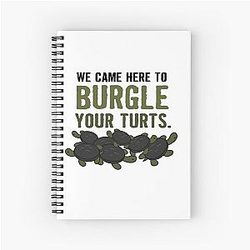 Burgle the Garden Wall Turtles Spiral Notebook