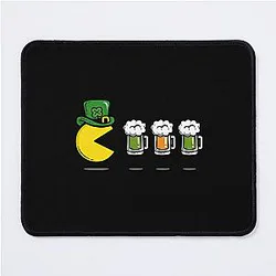 Pac-Man St Patrick's Day Beer Style Mouse Pad
