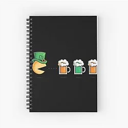 Pac-Man Goes to St Patrick's Day Spiral Notebook