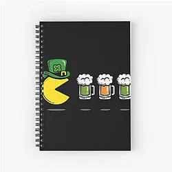 Pac-Man St. Patrick's Day Spiral Notebook