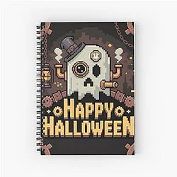 Punk ghost Pac-Man spiral notebook