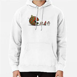 Christmas Pac-Man Retro Holiday Pullover Hoodie