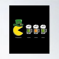 Pac-Man St. Patrick's Day Beer Poster