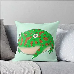 Pac Man Frog Throw Pillow