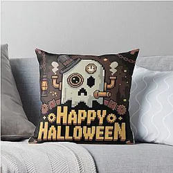 Punk Ghost Pac-Man Throw Pillow