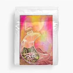 Pac-Man in Moon Duvet Cover