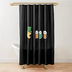 Pac-Man Goes Irish St Patrick's Day Special Shower Curtain