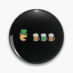Pac-Man Goes Irish St Patrick's Day Special Pin