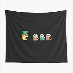 Pac-Man Goes to Irish St Patrick's Day Special Tapestry