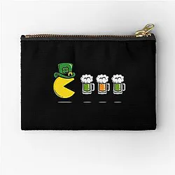 Pac-Man St Patrick's Day Beer Style Zipper Pouch
