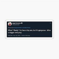 Paget Brewster tweet about AJ Cook's ass Sticker