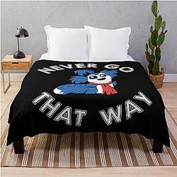Funny Never Go to Labyrinth Goblin King Movie Throw Blanket