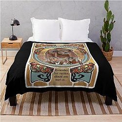 Labyrinth Art Nouveau Tribute Goblin King Movie Throw Blanket
