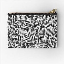 Black and white zipper pouch