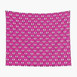 Pink geometric cats tapestry