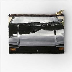 Black Front Zipper Pouch