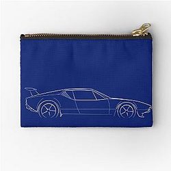 DeTomaso Pantera profile stencil white Zipper Pouch
