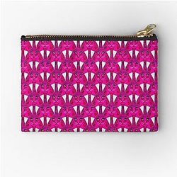 Pink cute cats geometric Zipper Pouch