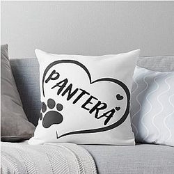 Pantera in a heart with a paw, great gift for dog owners Throw Pillow