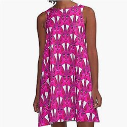 Pink Geometric A-Line Dress