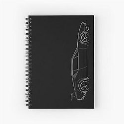 DeTomaso Pantera profile stencil white Notebook