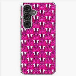 Pink geometric cats Samsung Galaxy Soft Case