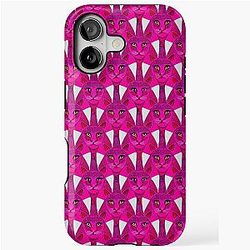 Pink geometric cats pantera iPhone case