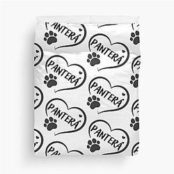 Pantera in a heart with a paw, great gift for pet owners Duvet Cover