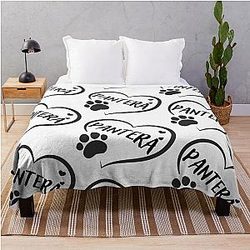 Pantera Heart Paw Throw Blanket for Dog or Cat Owners