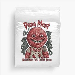 Papa Meat Nightmare Fuel Creepcast Faux Embroidery Sticker Meat Canyon Fan Gift Duvet