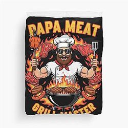 Papa Meat Grill Masters Design - Funny Love Gift Idea BBQ Dad Duvet Cover