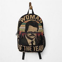 Woman of the Year Vintage Ron Swanson Parks and Recreation Backpack