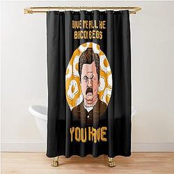 Parks and Recreation Sitcom Give Me All the Bacon Shower Curtain