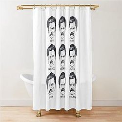 Ron Swanson T-Shirt for Parks and Recreation Shower Curtain