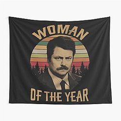 Woman of the Year Vintage  Ron Swanson Parks and Recreation Tapestry