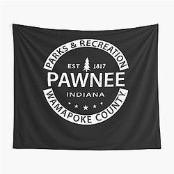 Retro Pawnee Parks And Recreation Wamapoke County Awesome Movie Fan Tapestry