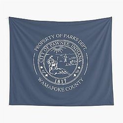 Parks Recreation Pawnee Seal Tapestry